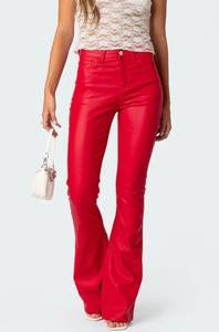 Edikted Faux Leather Flare Pants