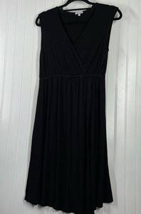 Splendid Women’s Black Sleeveless V-Neck Fit and Flare Midi Dress Size Small