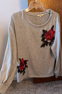 Floral Gray Sweater