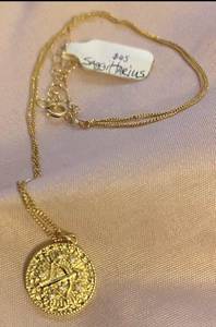 NWT Stamped 14k GF Chain Saggittarius Charm Pendant Necklace 6 tiny diamonds