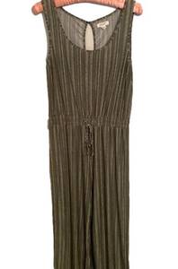 EXIST green striped jumpsuit with drawstring waist