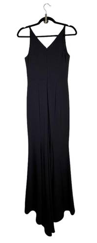 AQUA V-neck Side Slit Long Formal Dress Black Size 0