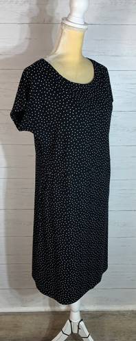 J.Jill  Wearever Collection Size M Sheath Shirt Dress Polka Dot Stretch w/pockets