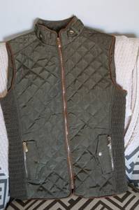 Olive Green Quilted Vest 