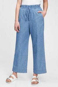 NWT GAP (14) High-Rise Chambray Wide-Leg Pants