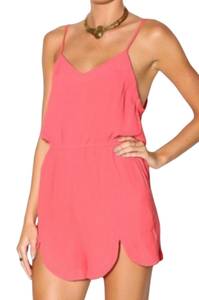 coral romper Sz Medium NWT Pink scallop