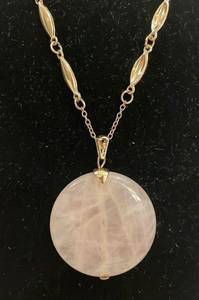 Versona Gold Tone Pink Pendant Statement Necklace