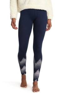 Navy Snow Covered Tree Full Length Lounge Tights Leggings Women’s Medium