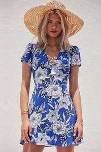 Lovers + Friends  Cassidy Dress in Blue Floral small