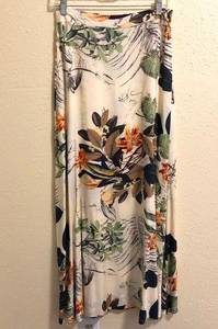 Hawaiian Print maxi skirt flower spring M