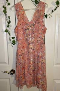 LC floral flounce dress with tie