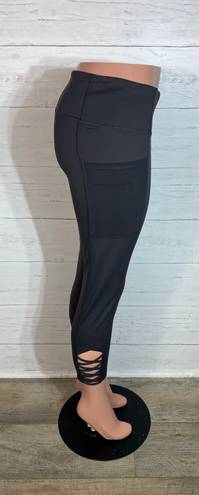 Kittenish charcoal leggings criss cross ankle size XL