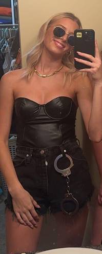 ZARA black leather  corset