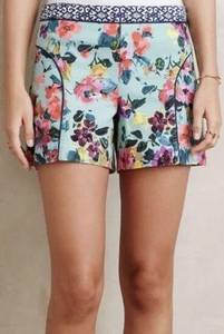 ANTHROPOLOGIE CARTONNIER Skyflower Cotton Pull On Floral Shorts Size 0