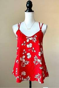 Sienna Sky  | Red Floral Strappy Tank Top Sz S