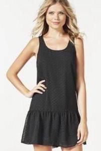 New JustFab Black Sleeveless Polka Dot Dress • Womens Size Large