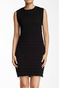 Asilio | Fine China Textured Black Shift Dress Size 10 NWT