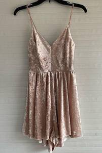 Urban Outfitters Baby Pink Velvet Romper