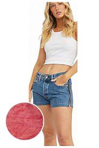 G by‎ Guess High Rise Waisted Cuff Leg Red Acid Wash Shorts side zipper size 28