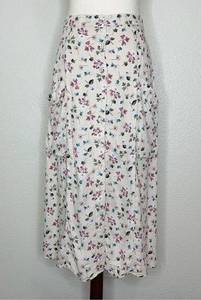 Final Touch Size Medium Button Down Floral Midi Skirt