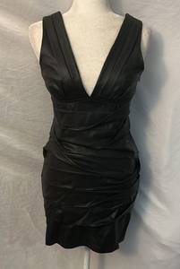 Vegan Leather LBD Cocktail Pleather Size M Holiday Party