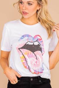 Boutique Tie dye Rolling Stones tongue tee