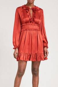 Ulla Johnson Callista Mini Dress in Rusted gold Crimson sz 4