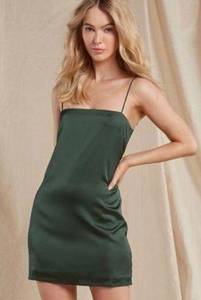 Lani the label green satin finish mini dress size xs