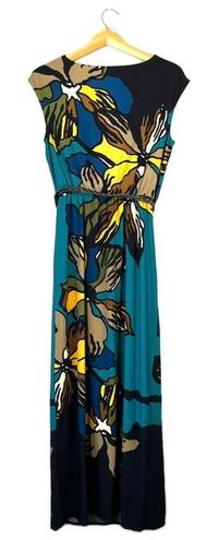 Danny & Nicole Vintage  Teal Belted Maxi M