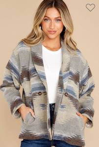 NWT Taupe Multi Print Blazer