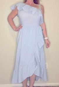 Sangria Maxi one shoulder ruffle dress. Size 12