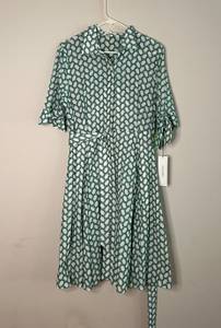 Calvin Klein Women’s Green Polka Dotted Short Sleeve Dress