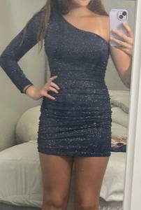 Macys navy glitter dress