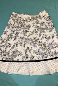 Black And White Floral Skirt