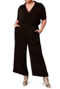 11 HONORE Josephine Wide Leg Jumpsuit in 11h Black Size US 12