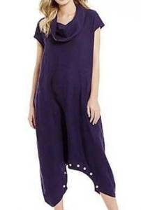 Bryn Walker 100% Linen Atticus Jumpsuit Dress Size Large L Black Womens Cawl