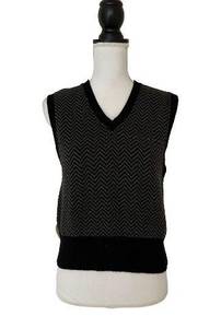 Woman’s Cotton Knit Vest Sweater Pullover Neck Sleeveless Top, Sz L