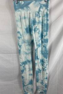 NWOT Love Tree Tie Dye Ribbed Leggings Blue and White Medium
