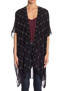 Jessica McClintock Box Pattern Kimono Wrap OS