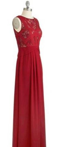 Minuet Red Lace & Chiffon Gown