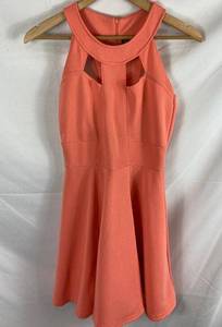 Poof Fit and Flare coral pink dress size small