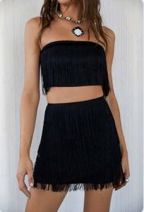 Gatsby Black Top And Skirt