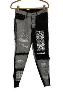 JK Attire Half Awake Graffiti Print High Waist Skinny Jeans