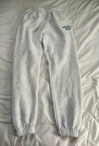 gray white fox sweatpants 