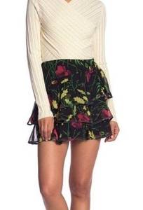 Grey Jason Wu Floral ruffle mini skirt