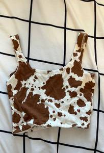 Brown Cow Print Tank