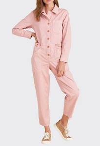 Veronica Beard Wren Boiler Utility Jumpsuit in Rosewood Pink