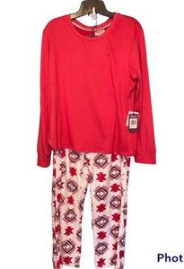 BearPaw 2-Piece Pajama Set with Patterned Pants Size Large