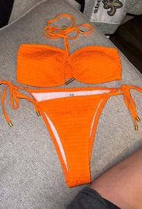 bright orange bikini set 