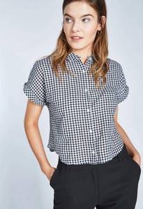 Jack Wills Plaid Cropped Button Up